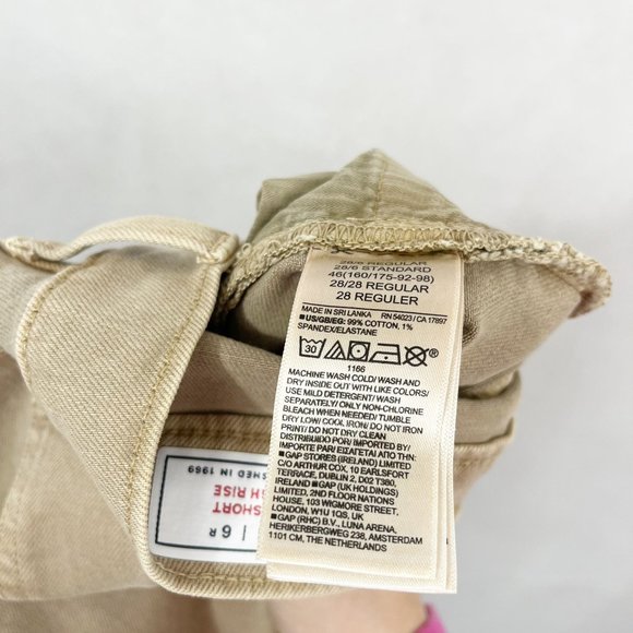 NEW Gap 4" Short High Rise Tan Brown Denim Raw Hem Jean Shorts - Size 28, 6 - Picture 6 of 9